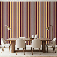 Ivy League Faux Linen Vertical Stripes - Butter Burgundy And Cream Wallpaper⁠