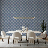 Midnight Moroccan Tile Pattern Wallpaper⁠