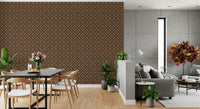 Geometric Lattice Bronze and Charcoal Wallpaper⁠