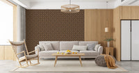 Geometric Lattice Bronze and Charcoal Wallpaper⁠