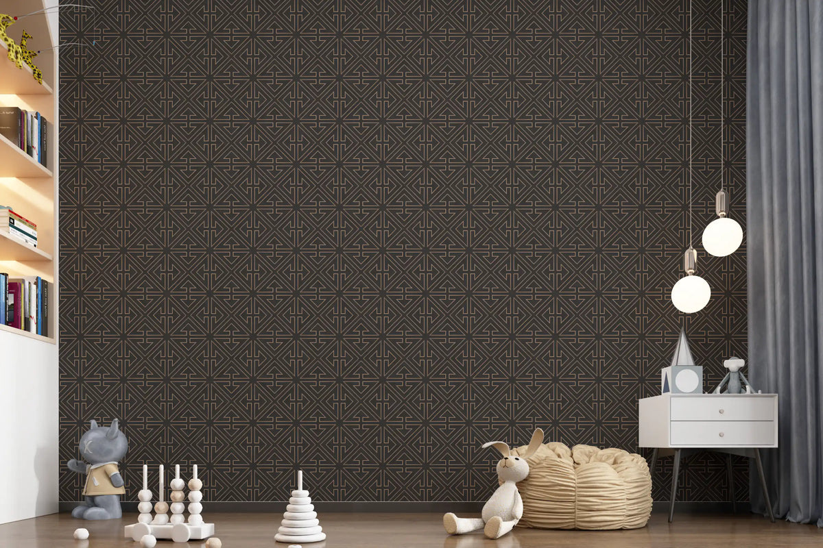 Symmetrical Copper Line Pattern Wallpaper⁠