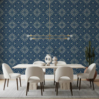 Midnight Damask Geometric Tile Wallpaper⁠