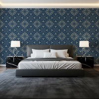 Midnight Damask Geometric Tile Wallpaper⁠