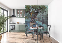 Enchanted Woodland Treehouse Sanctuary Wall Mural