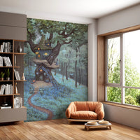 Enchanted Woodland Treehouse Sanctuary Wall Mural