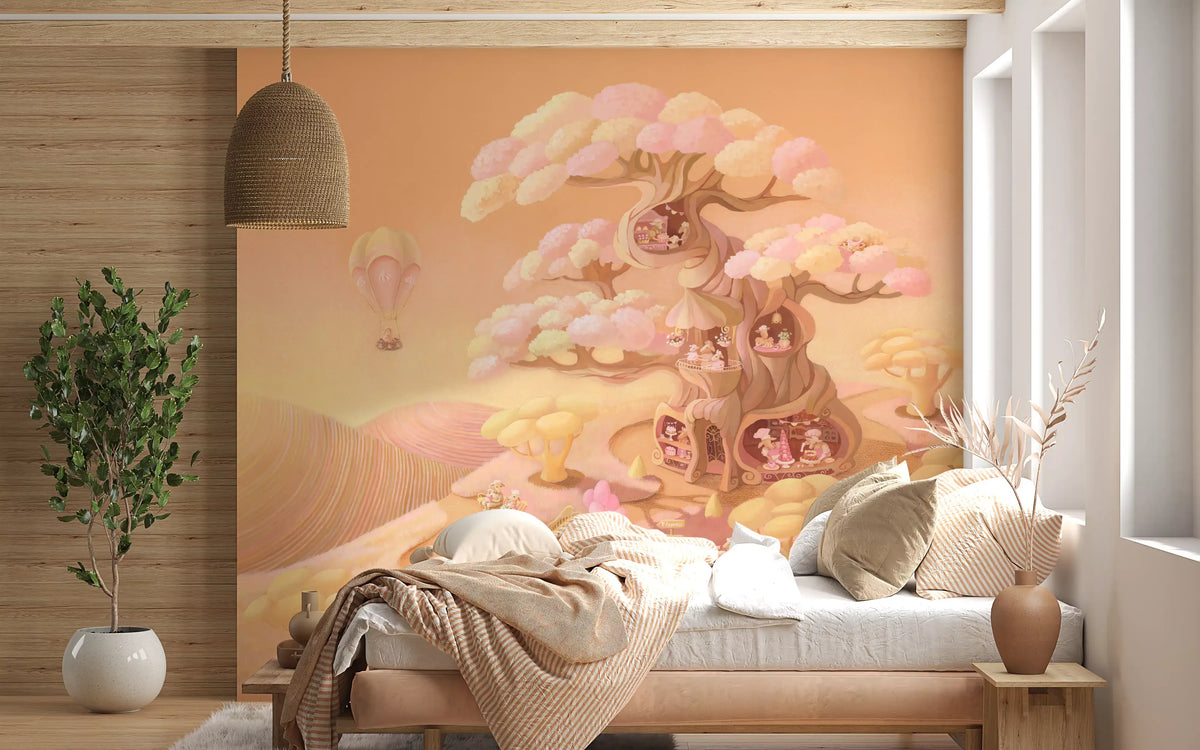 Dreamy Forest Café Scene Wall Mural
