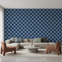 Midnight Navy Diamond Tile Pattern Wallpaper⁠