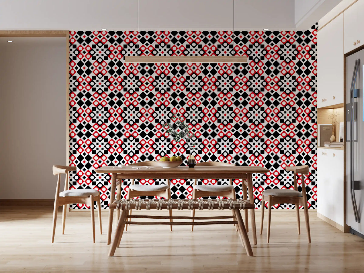 Abstract Checkered Circle Graphic Wallpaper⁠