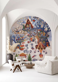 Pandaland Winter Forest Playground Wall Mural