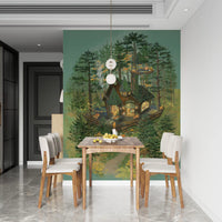 Forester's Woodland Retreat Illustration Wall Mural