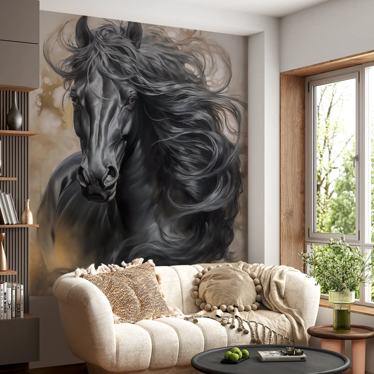 Black Horse Portrait Wall Mural
