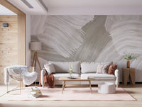 Soft Monochrome Abstract Brush strokes Wall Mural