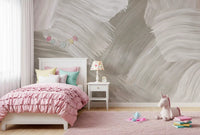 Soft Monochrome Abstract Brush strokes Wall Mural