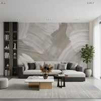Soft Monochrome Abstract Brush strokes Wall Mural