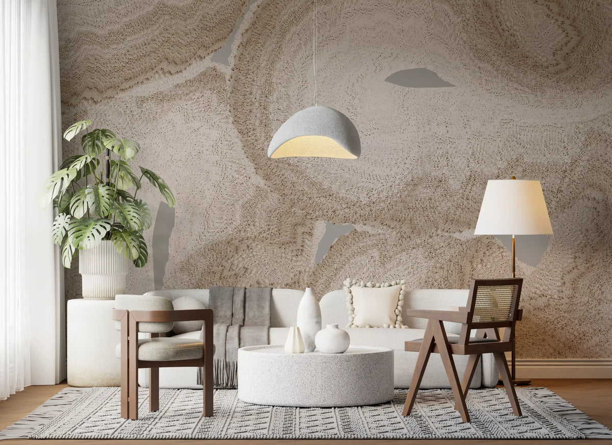Organic Earth Tones Abstract Wall Mural