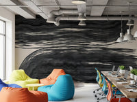 Minimalist Charcoal Swirls Wall Mural