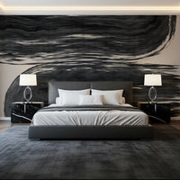 Minimalist Charcoal Swirls Wall Mural