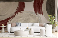 Modern Earthy Tonal Brushstrokes Wall Mural