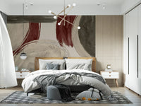 Modern Earthy Tonal Brushstrokes Wall Mural