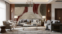 Modern Earthy Tonal Brushstrokes Wall Mural