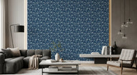 Midnight Navy Camo Pattern Wallpaper⁠