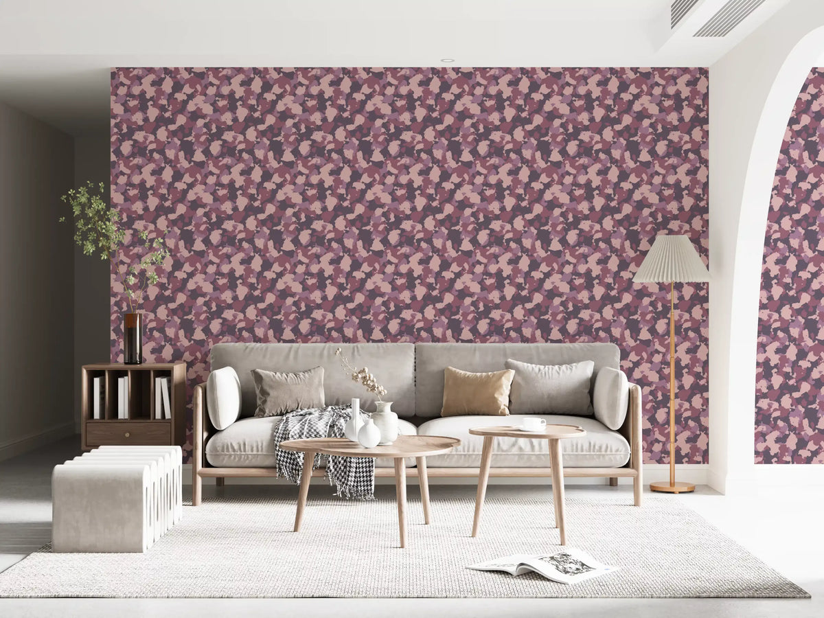 Muted Blush Camouflage Pattern Wallpaper⁠