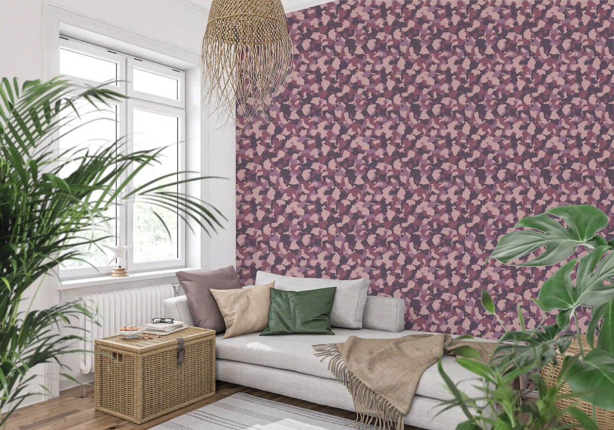 Muted Blush Camouflage Pattern Wallpaper⁠