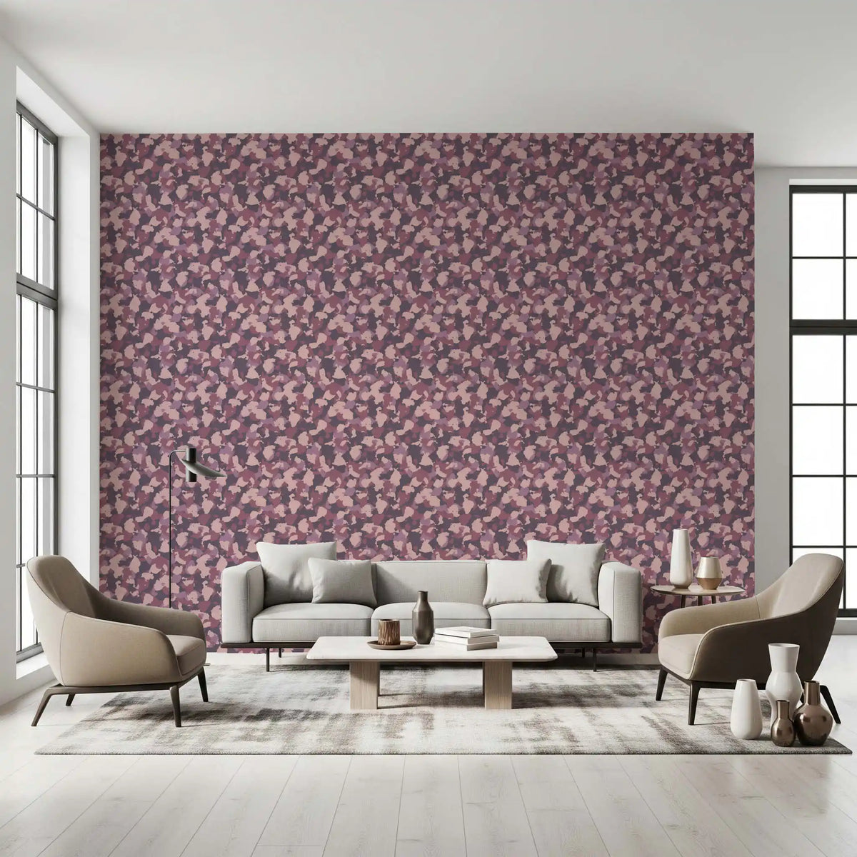 Muted Blush Camouflage Pattern Wallpaper⁠
