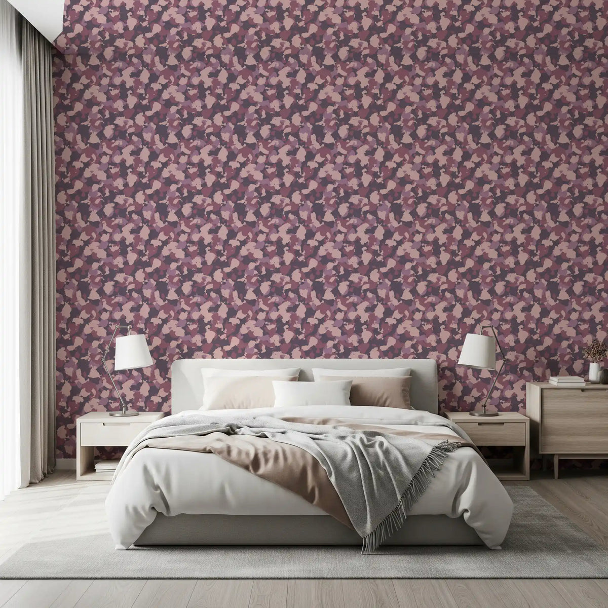 Muted Blush Camouflage Pattern Wallpaper⁠