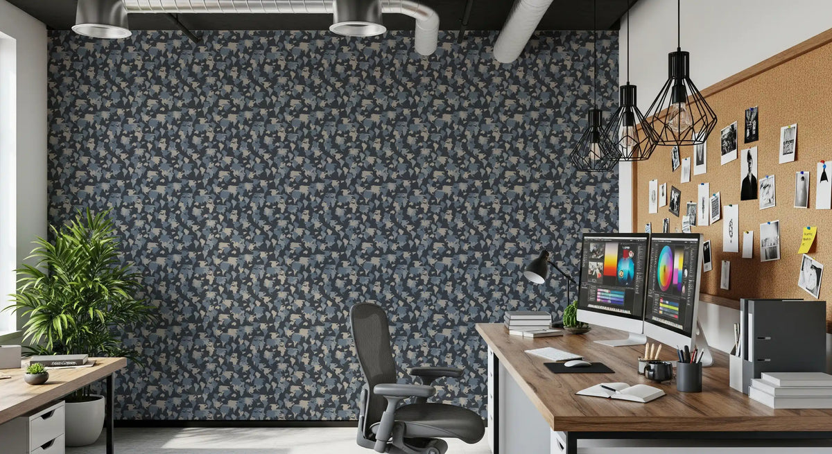 Modern Geographic Tonal Motif Wallpaper⁠