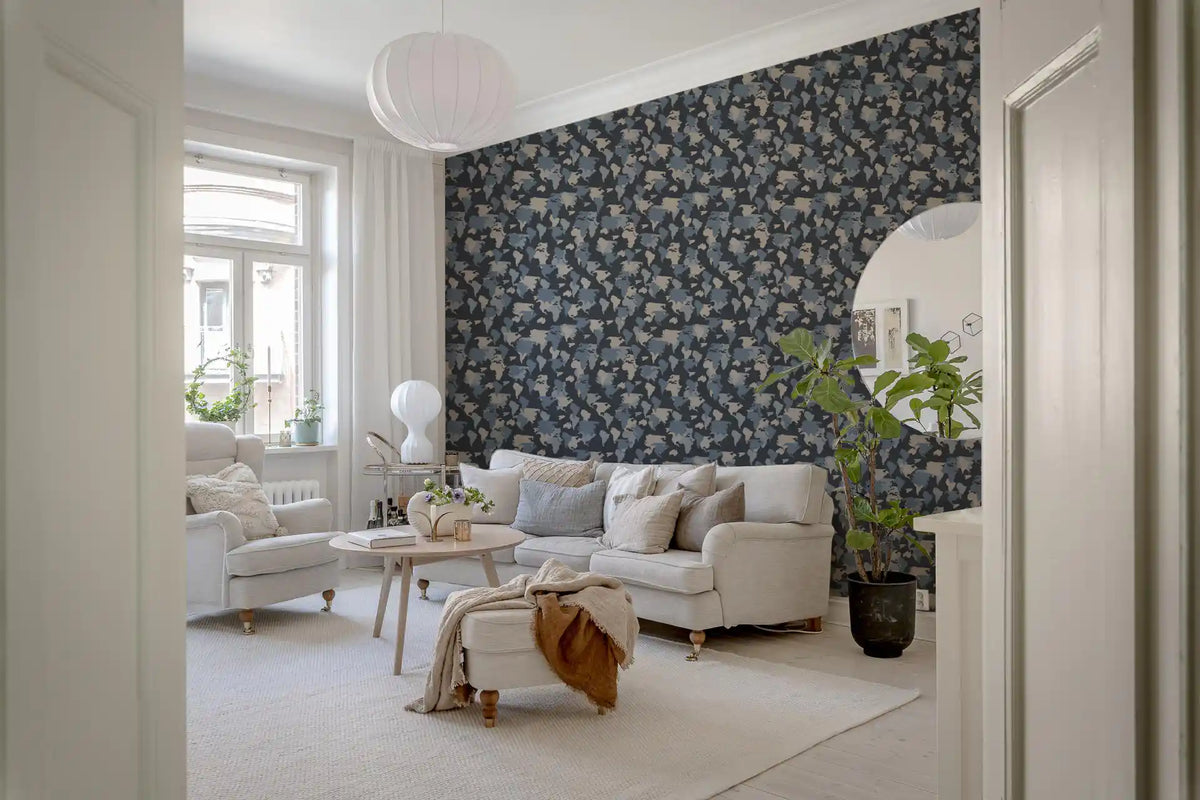 Modern Geographic Tonal Motif Wallpaper⁠