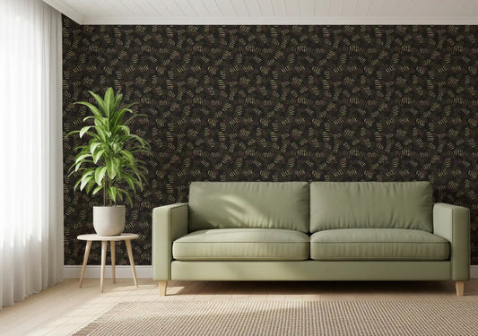 Forest Floor Rhythmic Leaf Print Wallpaper⁠