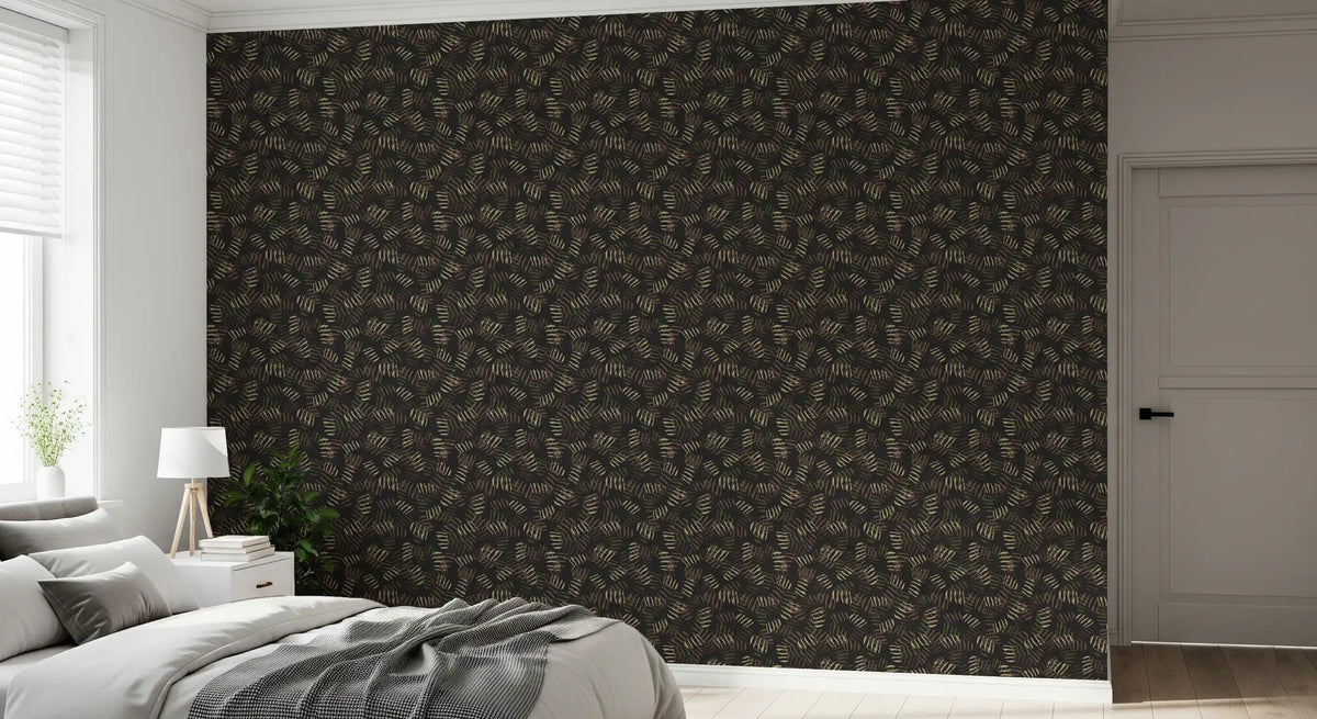 Forest Floor Rhythmic Leaf Print Wallpaper⁠