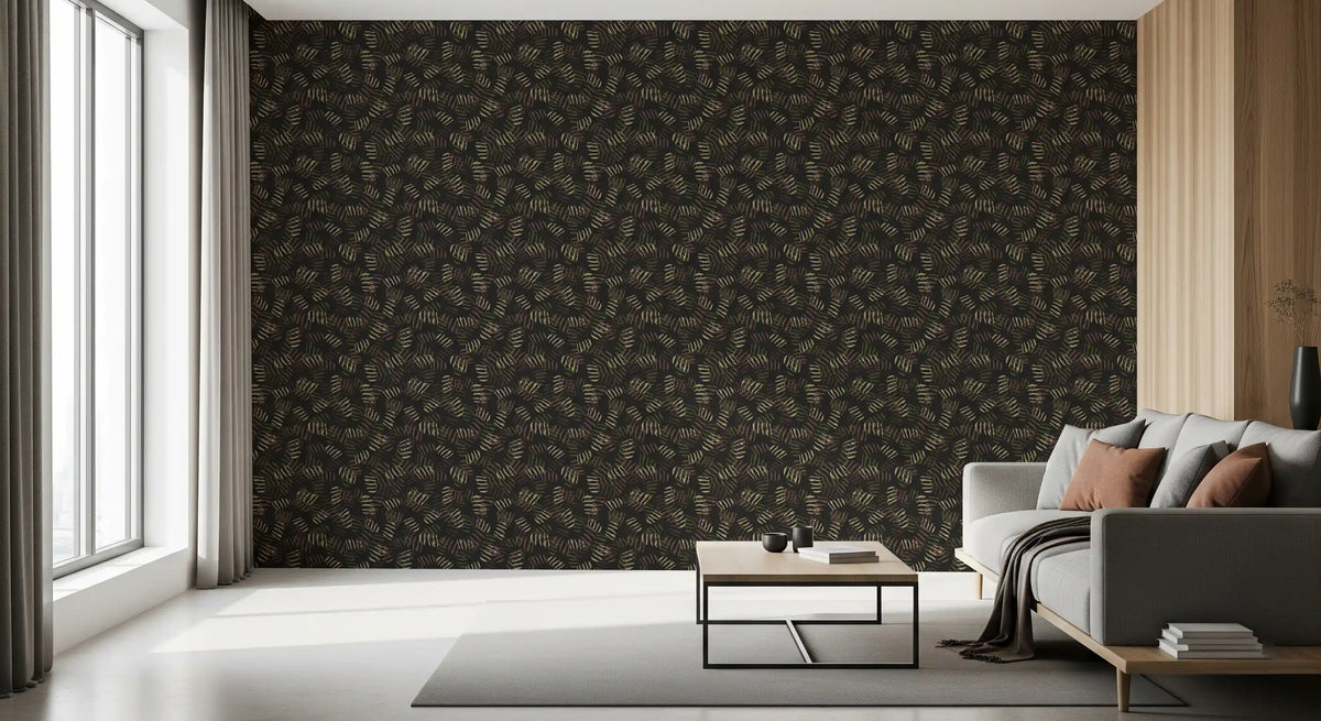 Forest Floor Rhythmic Leaf Print Wallpaper⁠