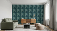 Minimalist Sage Palm Leaf Weave Wallpaper⁠