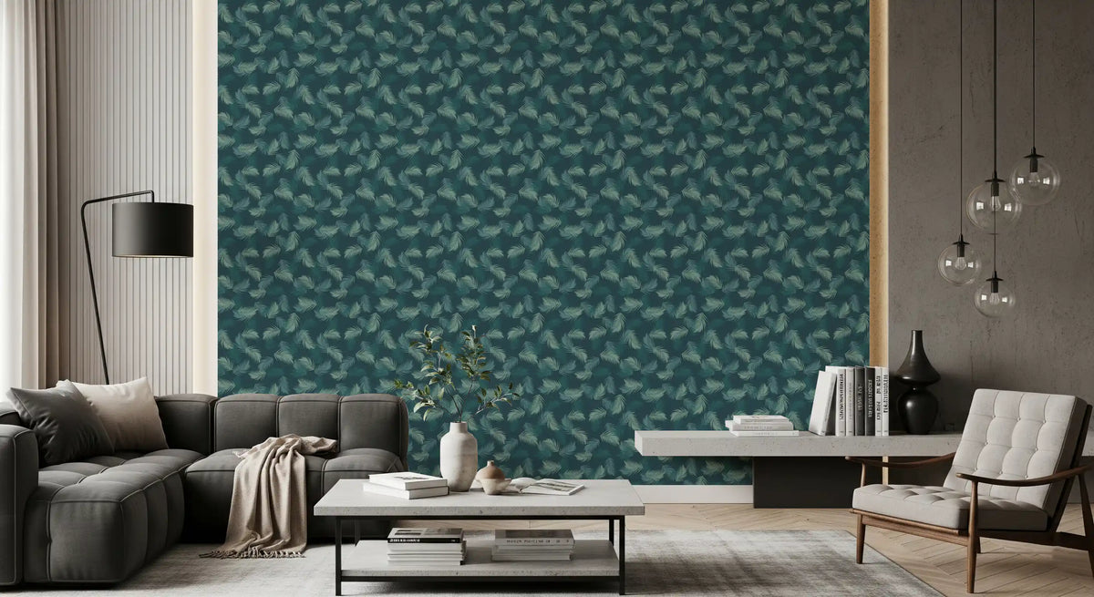 Minimalist Sage Palm Leaf Weave Wallpaper⁠