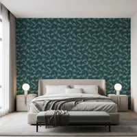 Minimalist Sage Palm Leaf Weave Wallpaper⁠