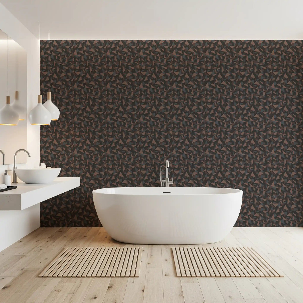 Abstract Geometric Triangle Mosaic Wallpaper⁠