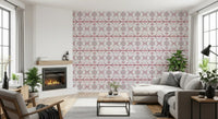 Folklore Geometric Cross-Stitch Pattern Wallpaper⁠