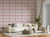 Folklore Geometric Cross-Stitch Pattern Wallpaper⁠