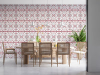 Folklore Geometric Cross-Stitch Pattern Wallpaper⁠