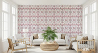 Folklore Geometric Cross-Stitch Pattern Wallpaper⁠