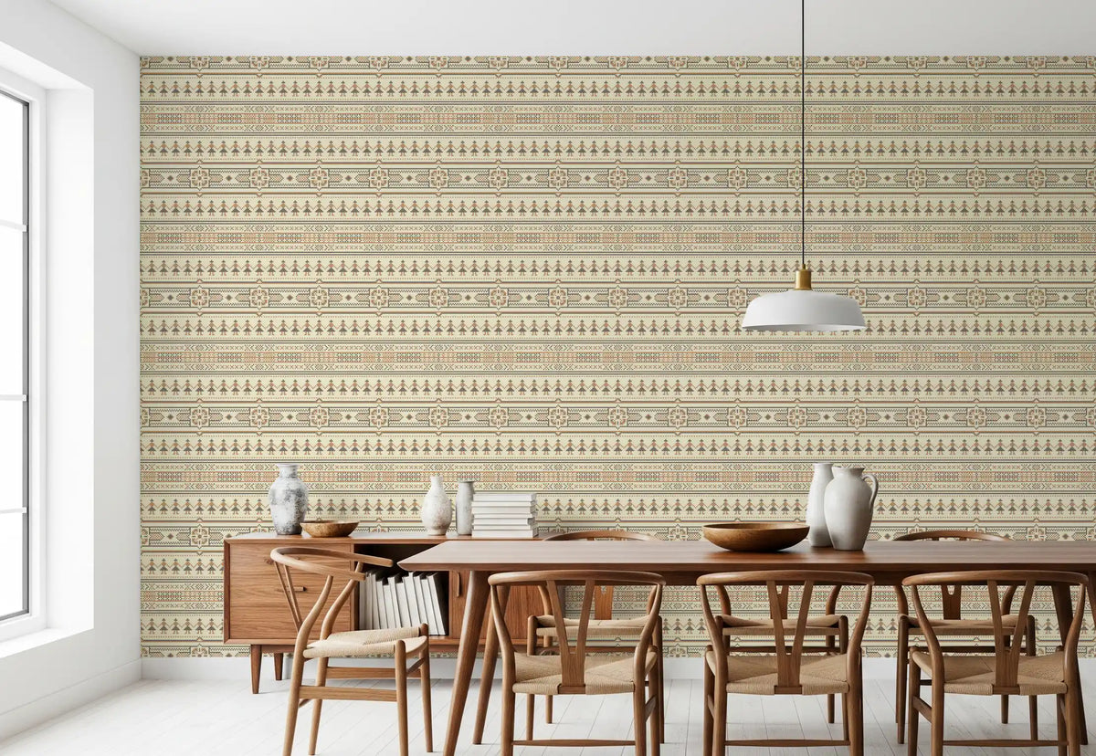 Folklore Cross Stitch Motif Wallpaper⁠