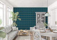 Abstract Teal and Gold Mosaic Wallpaper⁠
