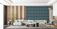 Folklore Elephant and Palm Motif Wallpaper⁠