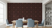 Cross Stitch Geometric Burgundy Pattern Wallpaper⁠