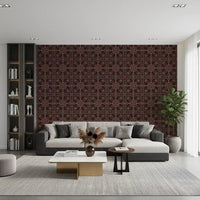 Cross Stitch Geometric Burgundy Pattern Wallpaper⁠