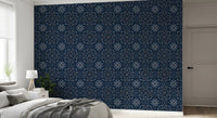 Midnight Cross Stitch Geometric Wallpaper⁠
