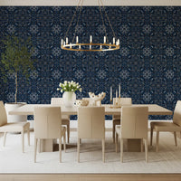 Midnight Cross Stitch Geometric Wallpaper⁠