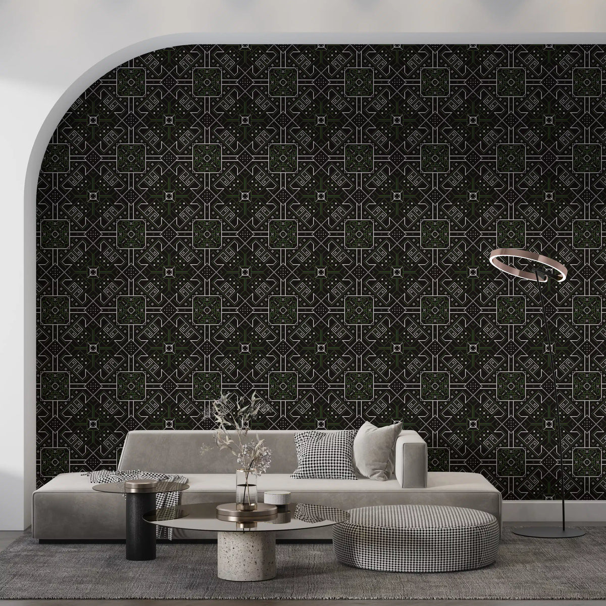 Folklore Stitched Geometry Wallpaper⁠